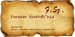 Forster Szofrónia névjegykártya